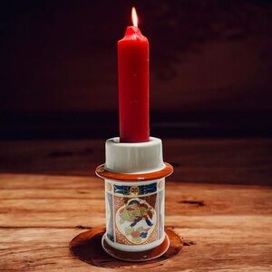 VTG COLONIAL CANDLE COMPANY TAIWAN CANDLE HOLDER TAPER, VOTIVE, TEA ASIAN STYLE